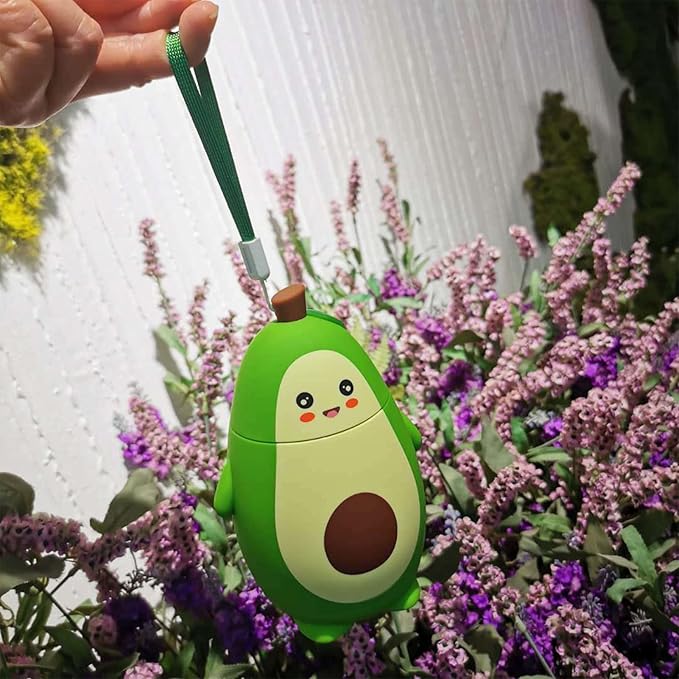 RiToEasysports Avocado Water Bottle, Cartoon Avocado Glass Double Layer Cute Water Cup Portable Girl Drinking Cup Gifts with Portable Carrying Rope Avocado Water Bottle