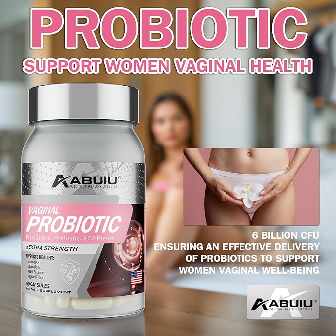 Vaginal Probiotics for Women Vag Health Womens Probiotic for PH Balance Vaginal Odor, Prebiotics Lactobacillus Probiotic Blend Supplement, Cranberry Flavour, 120 Capsules / 2 Packs