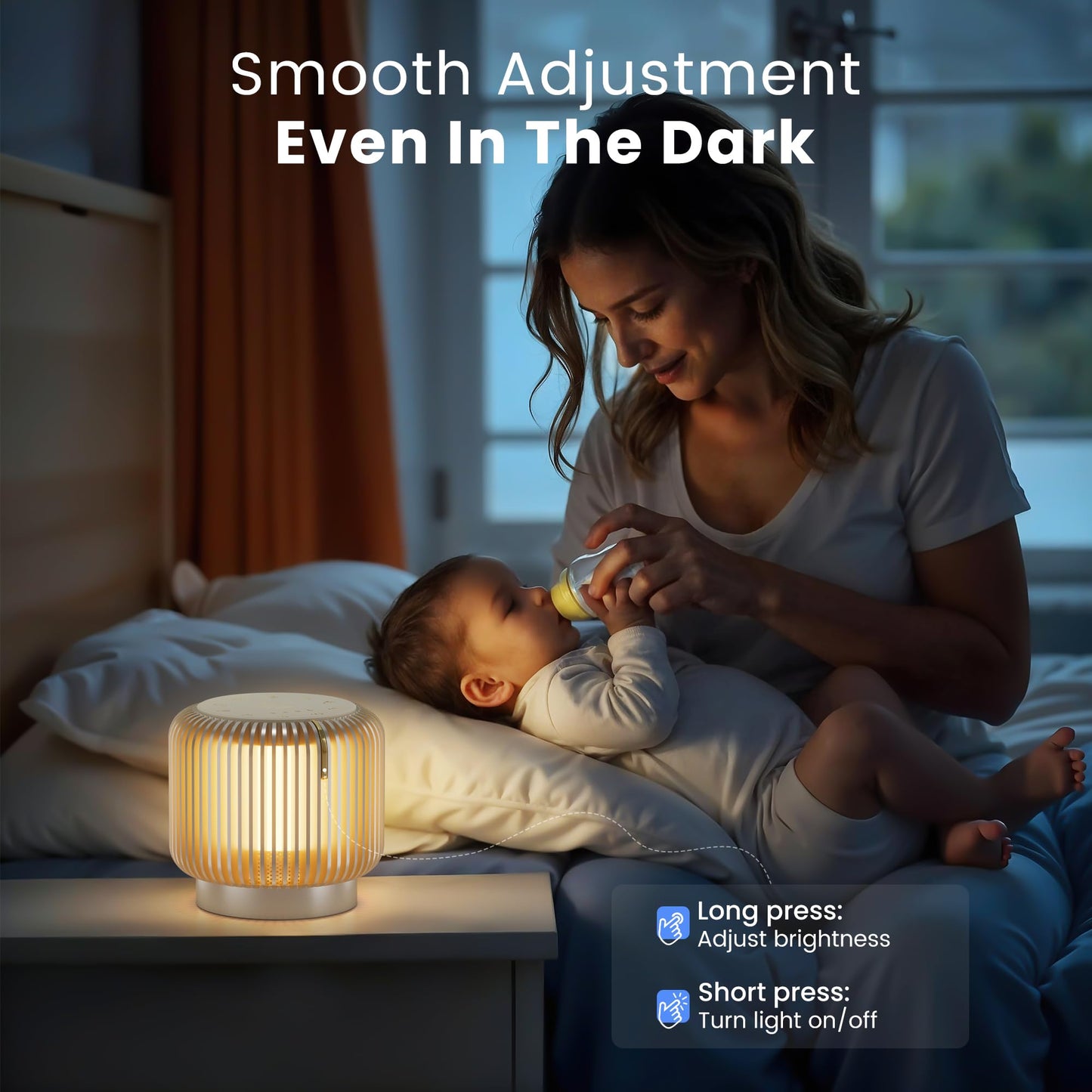 【Upgraded】 White Noise Sound Machine Bluetooth Speaker for Adults Kids 26 Soothing Sounds Dimmable Night Light 4 Timers Memory Function Brown Noise Baby Home Office Sleep Therapy Gift