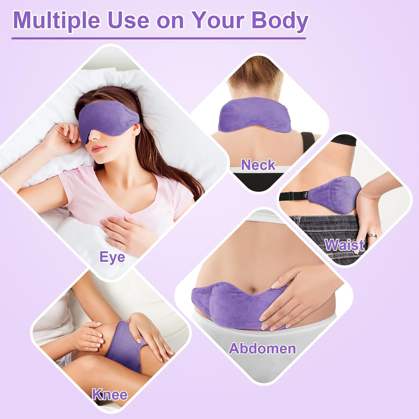 Weighted Eye Mask for Sleeping, Soft Heated Eye Mask, Moist Heat Warm Compress for Eyes, Natural Lavender & Flaxseeds Microwave Reusable Sleep Mask, Must Haves for Women Spa, Home, Office