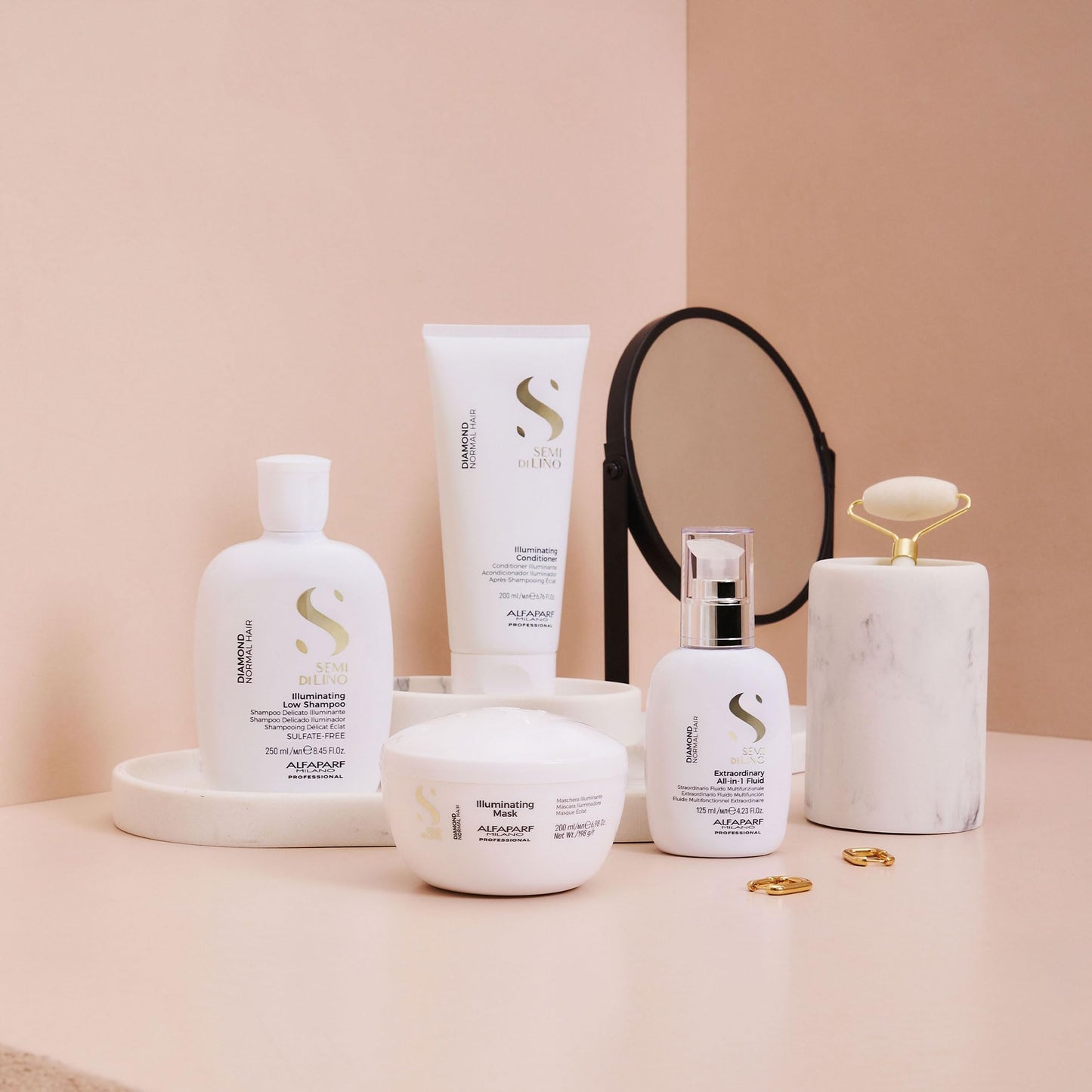 Alfaparf Milano Semi di Lino Diamond Shine Illuminating Low Shampoo - Sulfate Free - For All Hair Types- Paraben and Paraffin Fr