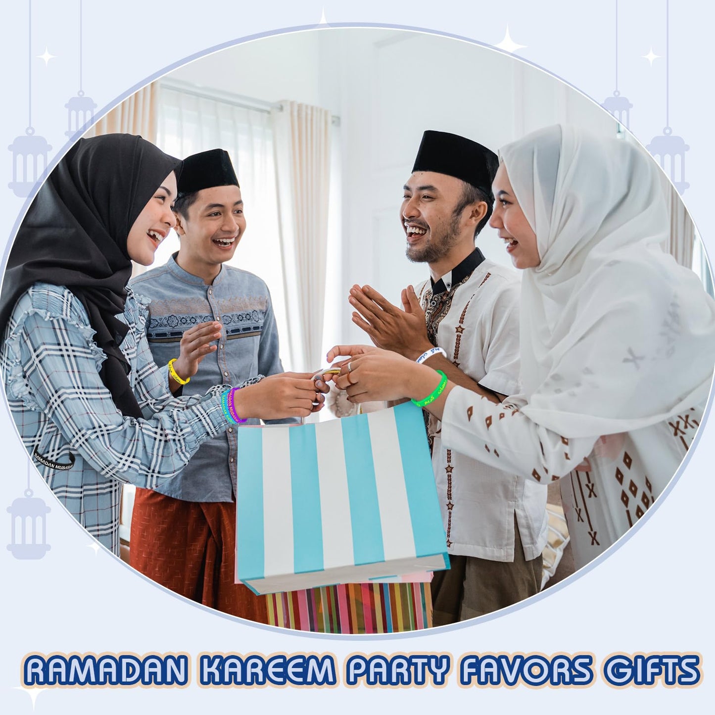 Landical Eid Al Adha Silicone Bracelets Mubarak Kareem Motivational Rubber Wristbands Colored Silicone Bracelets Muslim Gifts Ra