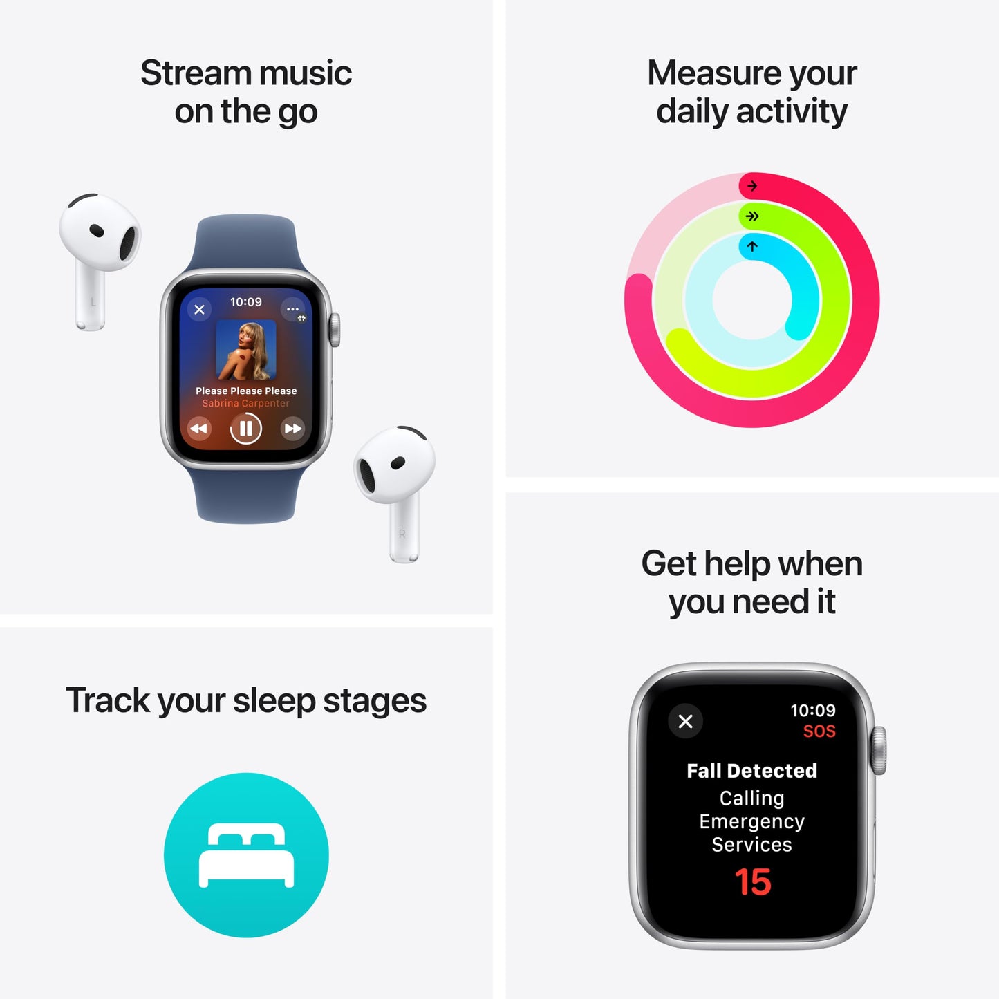 Apple Watch Se (2Nd Gen) [Gps + Cellular 44Mm] Smartwatch With Silver Aluminum Case With Blue Cloud Sport Loop One Size. Fitness