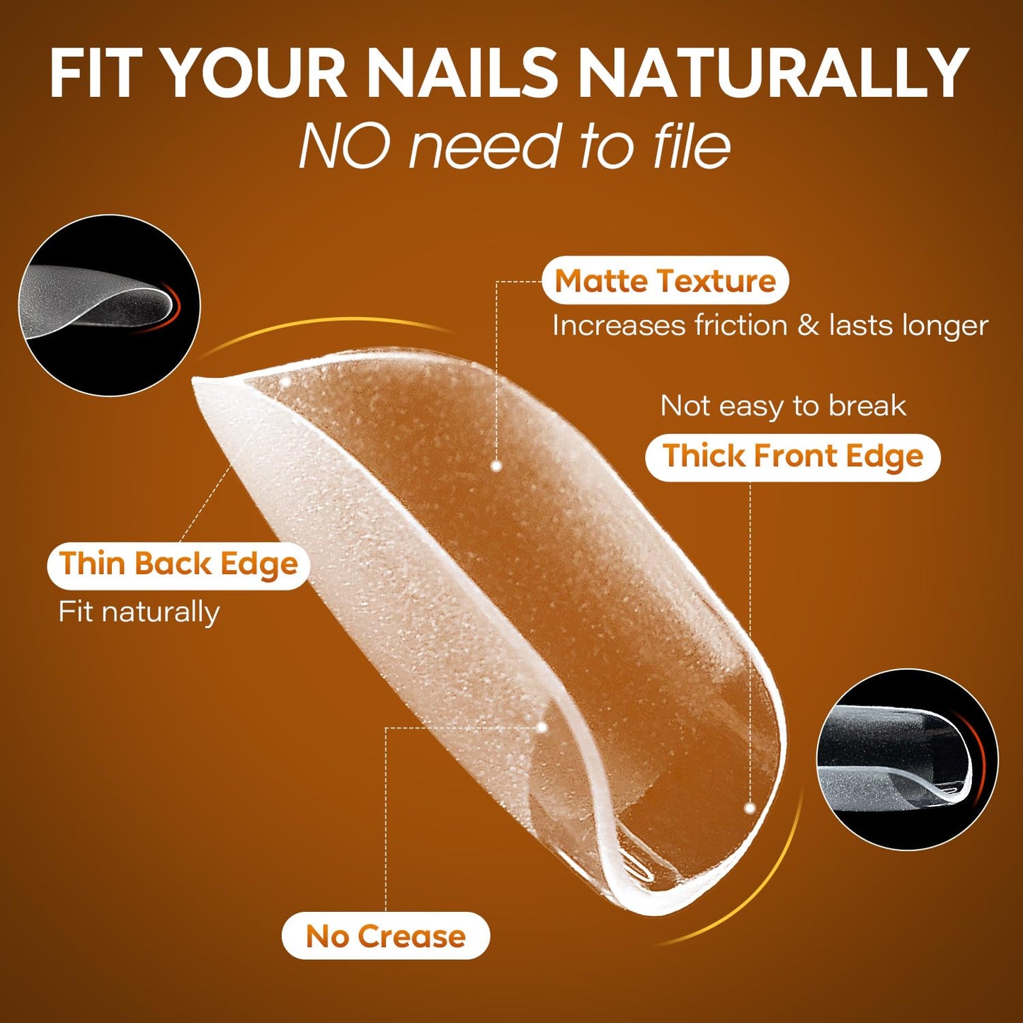 Nicedeco Gel Nail Tips Short Square Shape Nails, 504Pcs Pre Shaped Soft Tips Full Cover False Nails for Gel Nail Extensions Pres