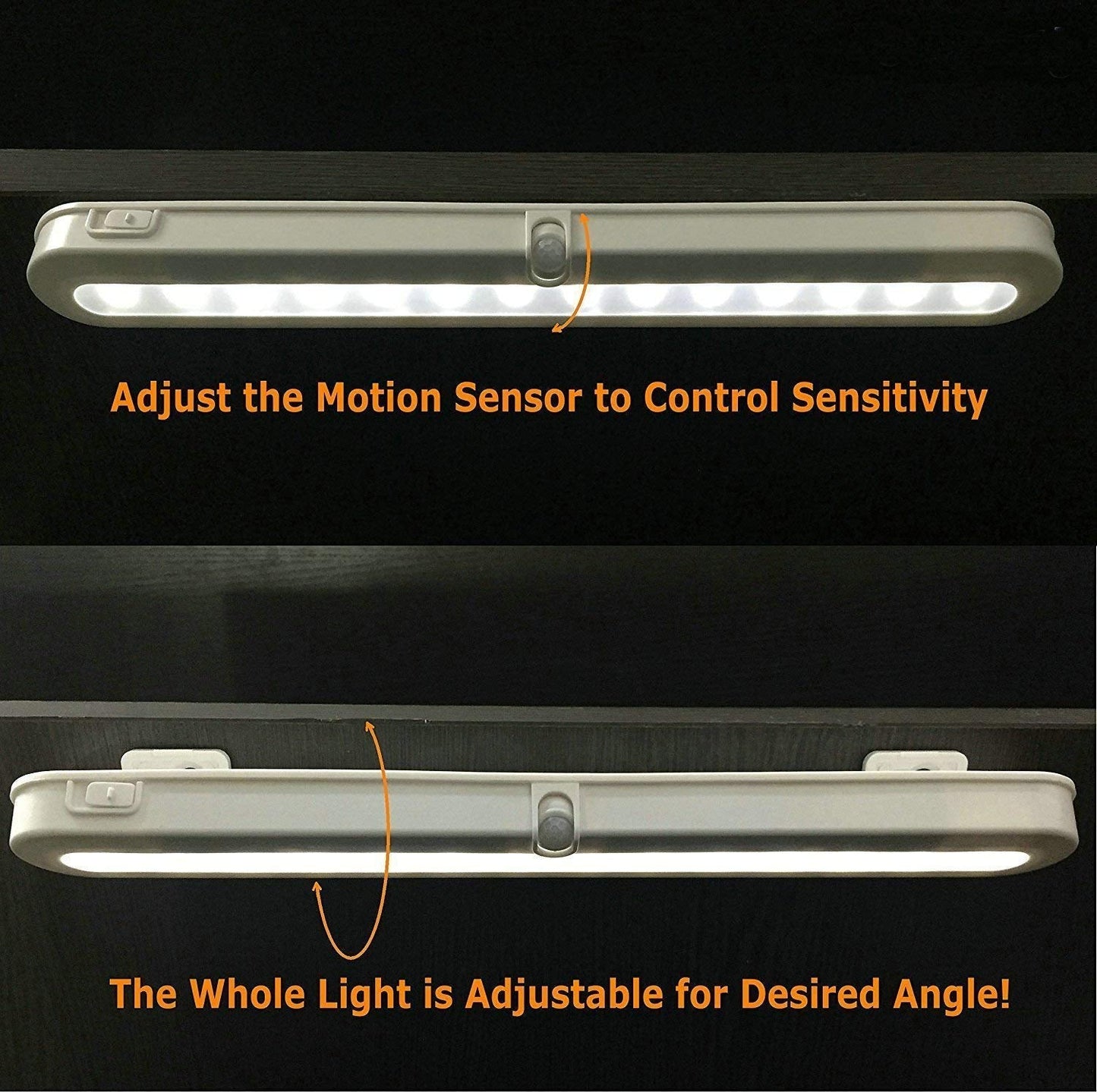 Bls Led Closet Light T01L - Super Bright 20 Led Motion Sensor, Battery/Dc Powered, 6000K Clean White, 2 Pack