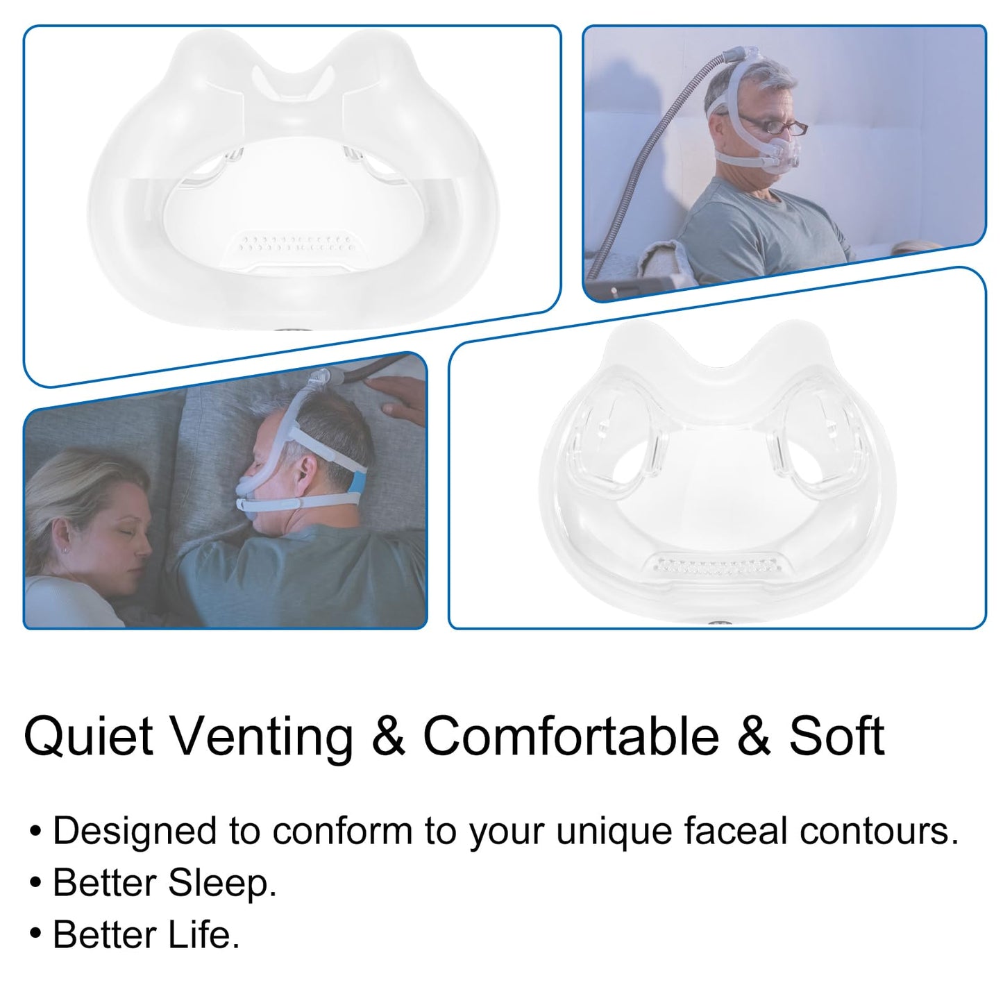 Replacement Full Face Cushion for AirFit F30i - Medium Size - Quiet Venting & Comfortable and Soft - Medium