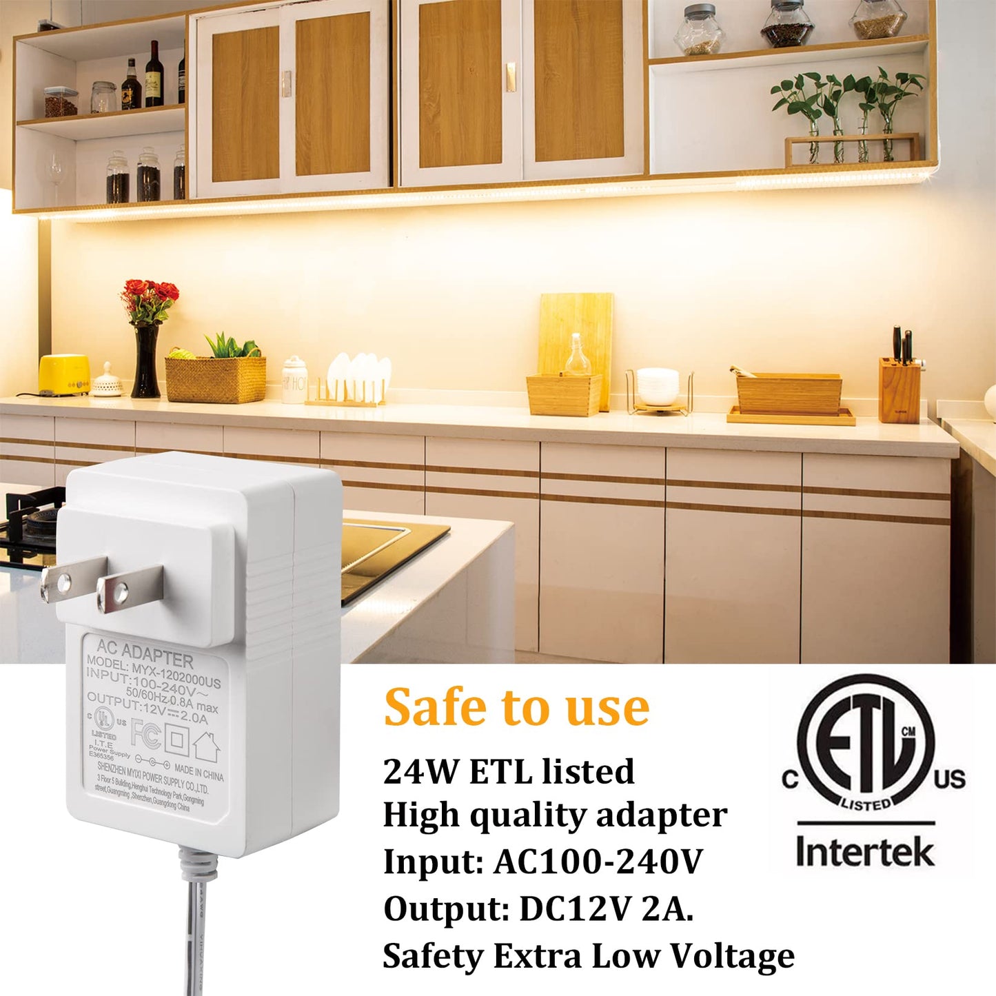 Wobane Under Cabinet Led Lighting Kit, 6 Pcs Warm White Strip Lights, Dimmable, 6X20 Inch, Model Led Cabinet Light Cs6
