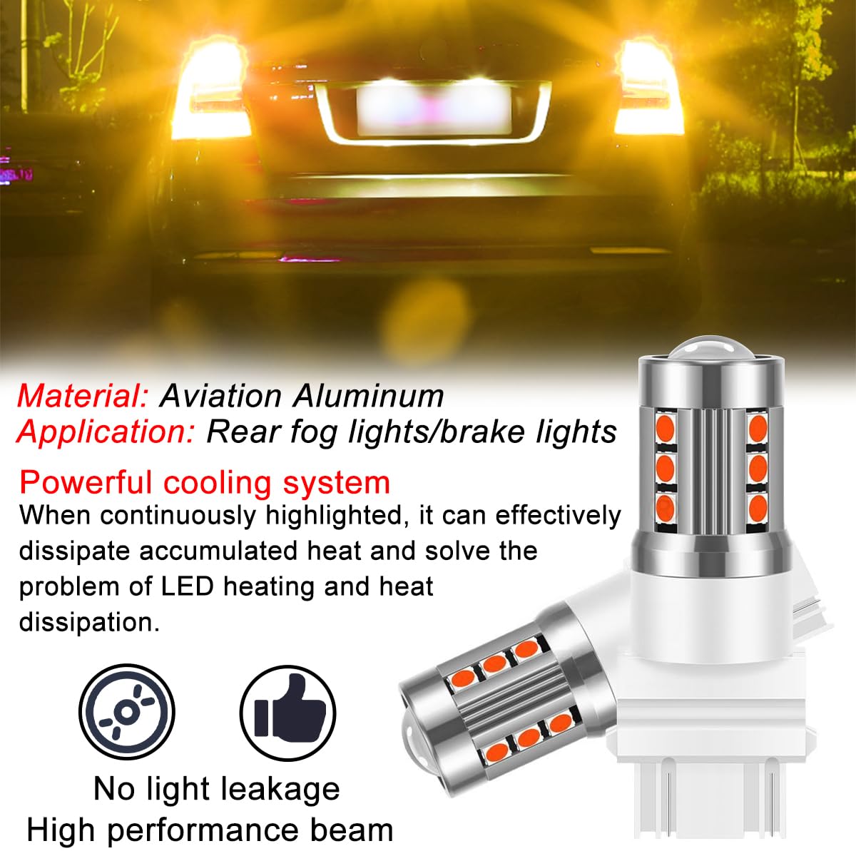 Mandark 3157 T25 Led Car Turn Signal Bulbs  2Pcs Super Bright Automotive Front Rear Blinker Light  Brighter Vehicle Marker Parking Lighting Accessories  Universal For Suv Sedan Truck (Yellow)