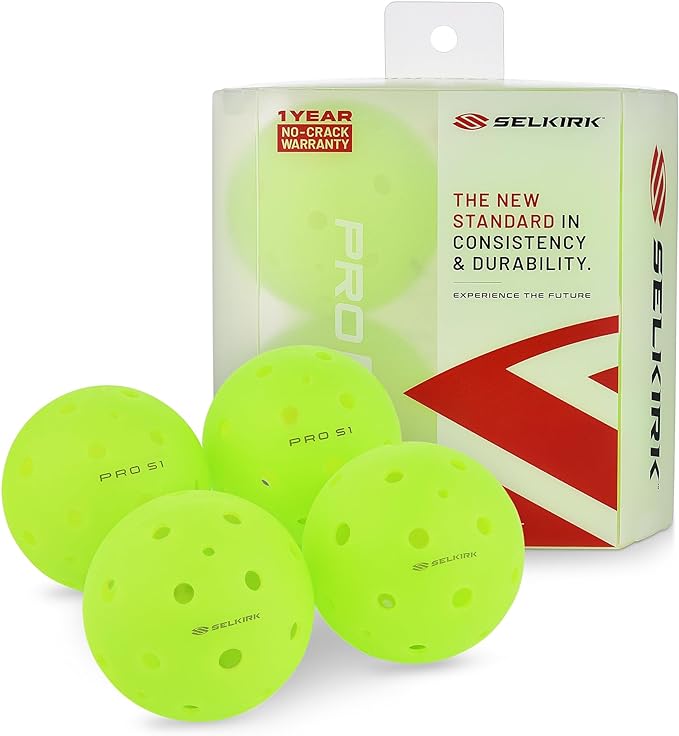 Selkirk Sport Pro S1 Ball | Crack-Resistant | 38 Hole Outdoor Pickleball Balls | USAPA Approved Pickle Ball for Tournament...