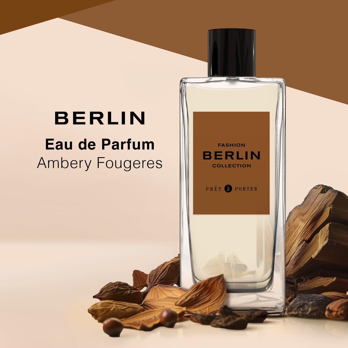 Pret à Porter City Collection Berlin Eau de Parfum 3.4 fl oz (Pack of 1), Notes of Black Pepper, Cedarwood, and Vanilla, Men's Fragrance, Long Lasting, Everyday Fragrance, Travel Size