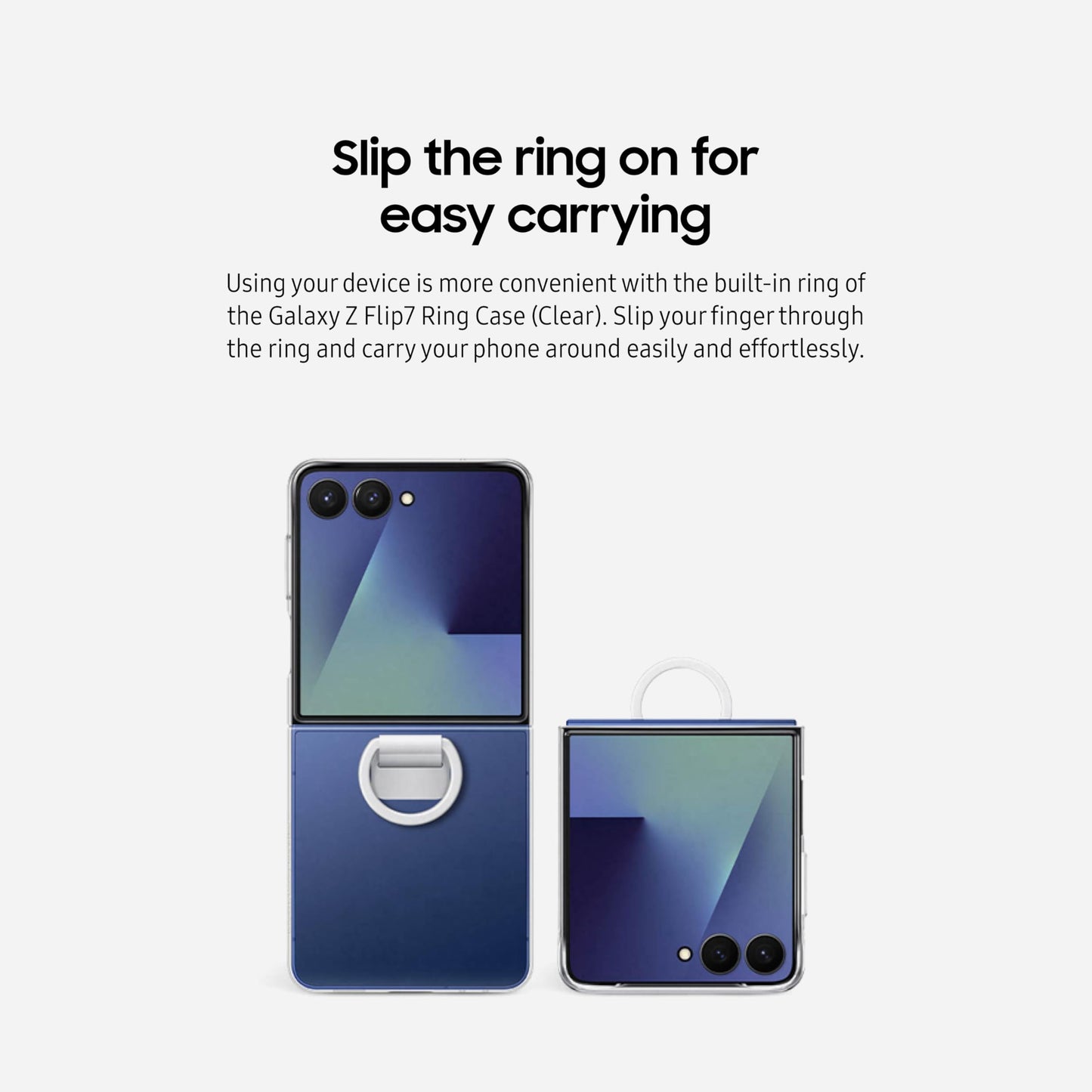 Samsung Galaxy Z Flip7 Ring Phone Case Clear, Protective Cover With Built-In Ring, Easy To Carry, Slim, Sleek, Us Version, Trans