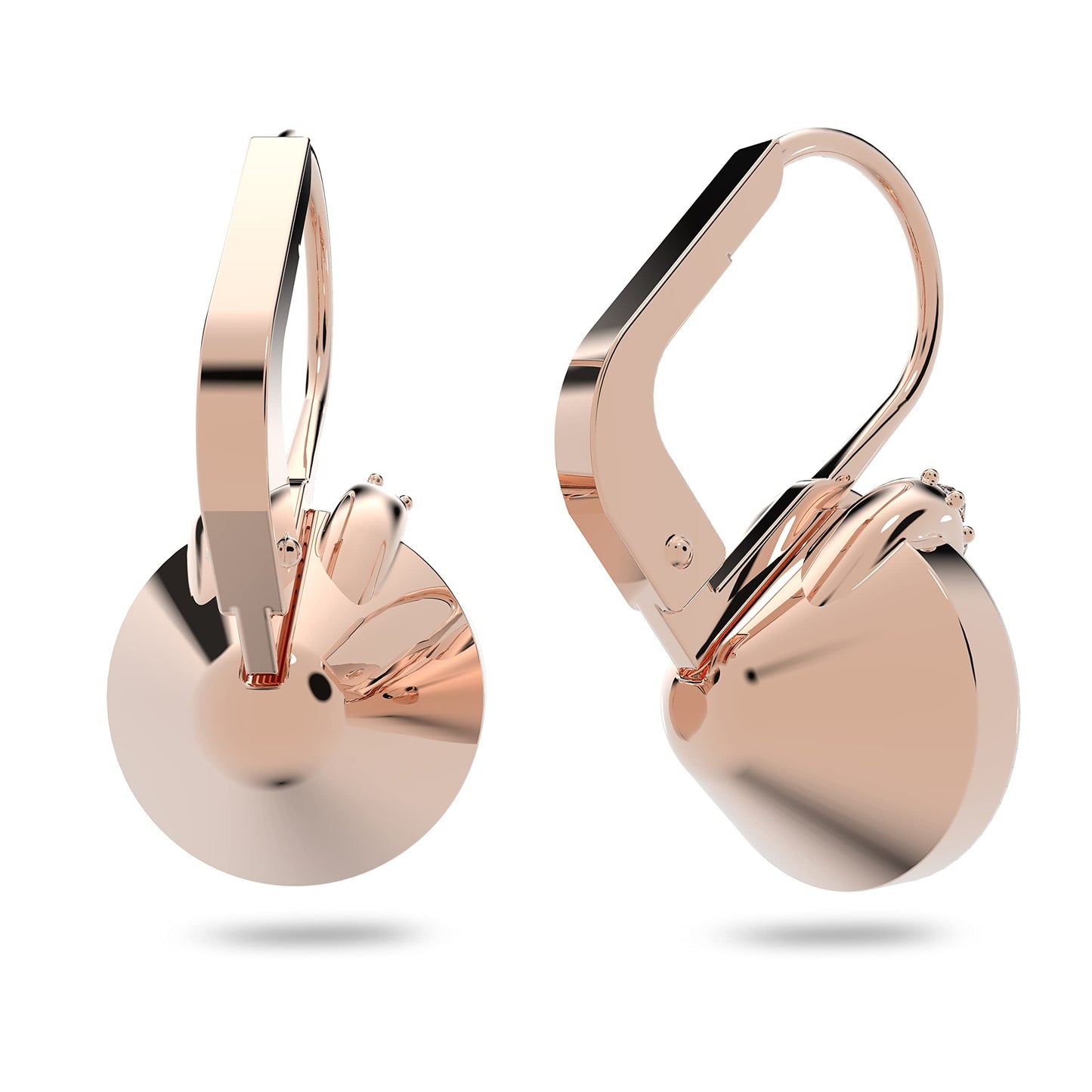 SWAROVSKI Pierced Earrings, Gray with V-Shaped Crystal Pav   Accent on Rose-Gold Tone Finish Setting, Part of the Bella Collecti