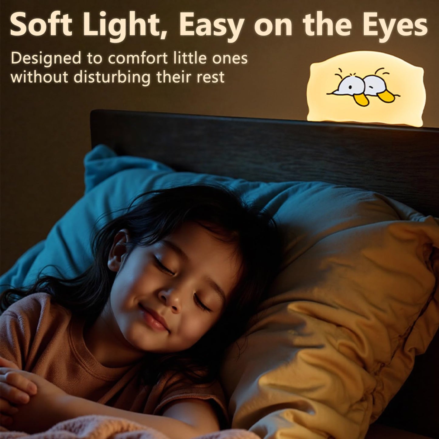 Dealswin Night Light For Kids  Led Squishy Ultra-Soft Cute Light Up Duck Magnetic Base  Dimmable Nursery Nightlight Gifts For Baby Room Decor  Rechargeable Bedside Touch Lamp For Breastfeeding