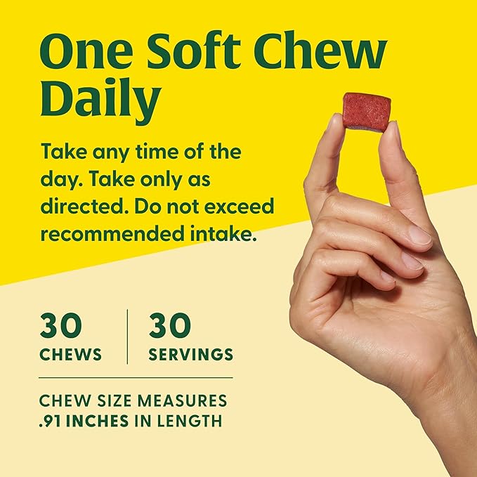 MegaFood Women's One Daily Multivitamin Soft Chews - Multivitamin for Women with Folate, Vitamin B6, B12, Biotin, Vitamin D - Delicious Mixed Berry Flavor - Vegetarian, Non-GMO - 30 Chews, 2 Pack