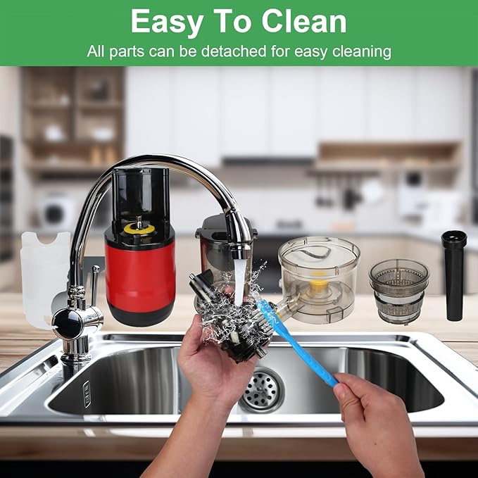 Cold Press Juicer,300W Electric Masticating Juicer Machines with 3" Large Feed Chute for Whole Fruits and Vegetables,Upgraded High Juice Yield Juice Extractor Machine with 2 Cups,Easy to Clean