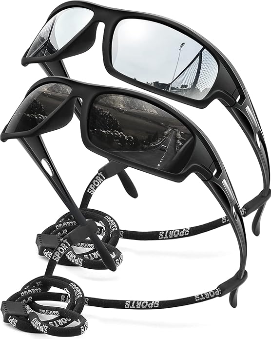 AWGSEE Polarized Sports Sunglasses for Men 100% UV Protection Wrap Around Unbreakable Sun Glasses for Fishing Driving
