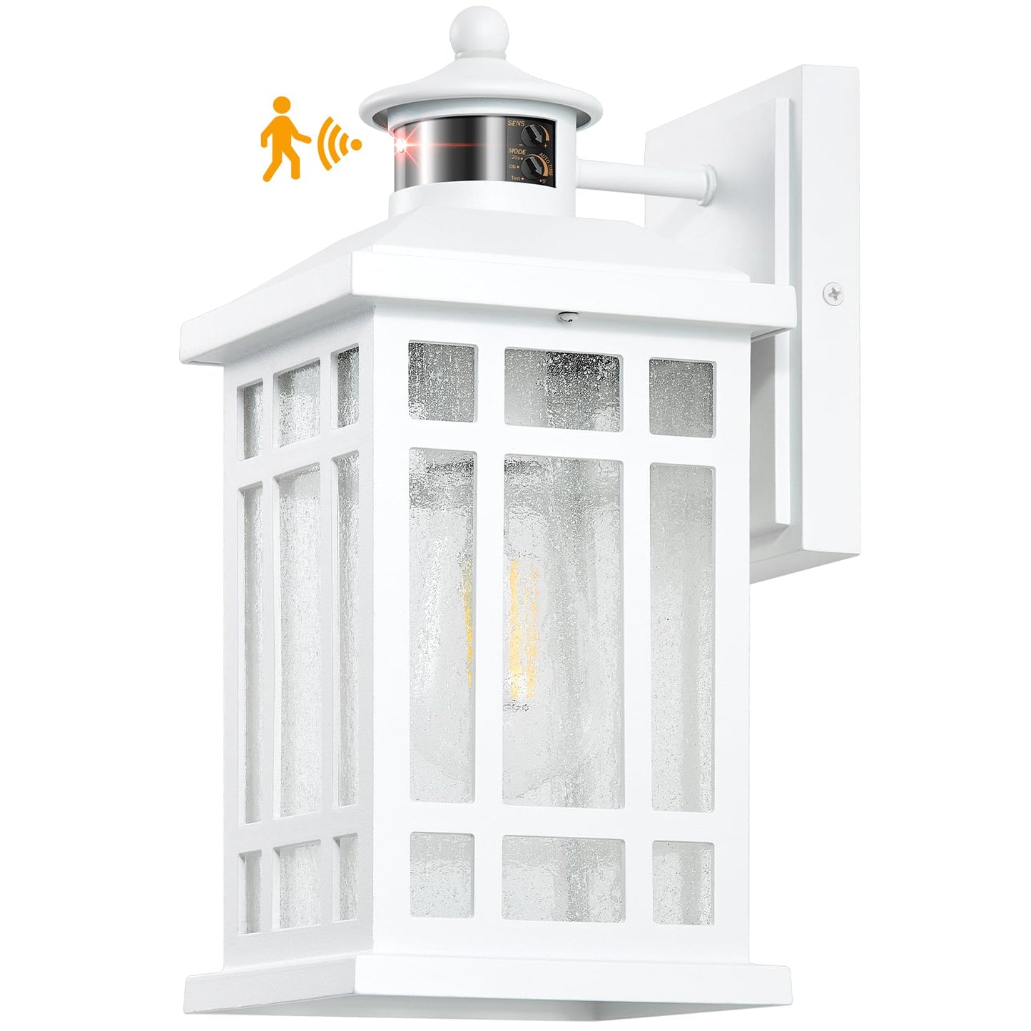 Opaxis White Dusk To Dawn Outdoor Lighting  Modern Exterior Lighting Fixtures With Motion Sensor 4 Modes  Patio Lights Outside Waterproof For House  Garden  Front Porch  Brightness Distance Adjustable