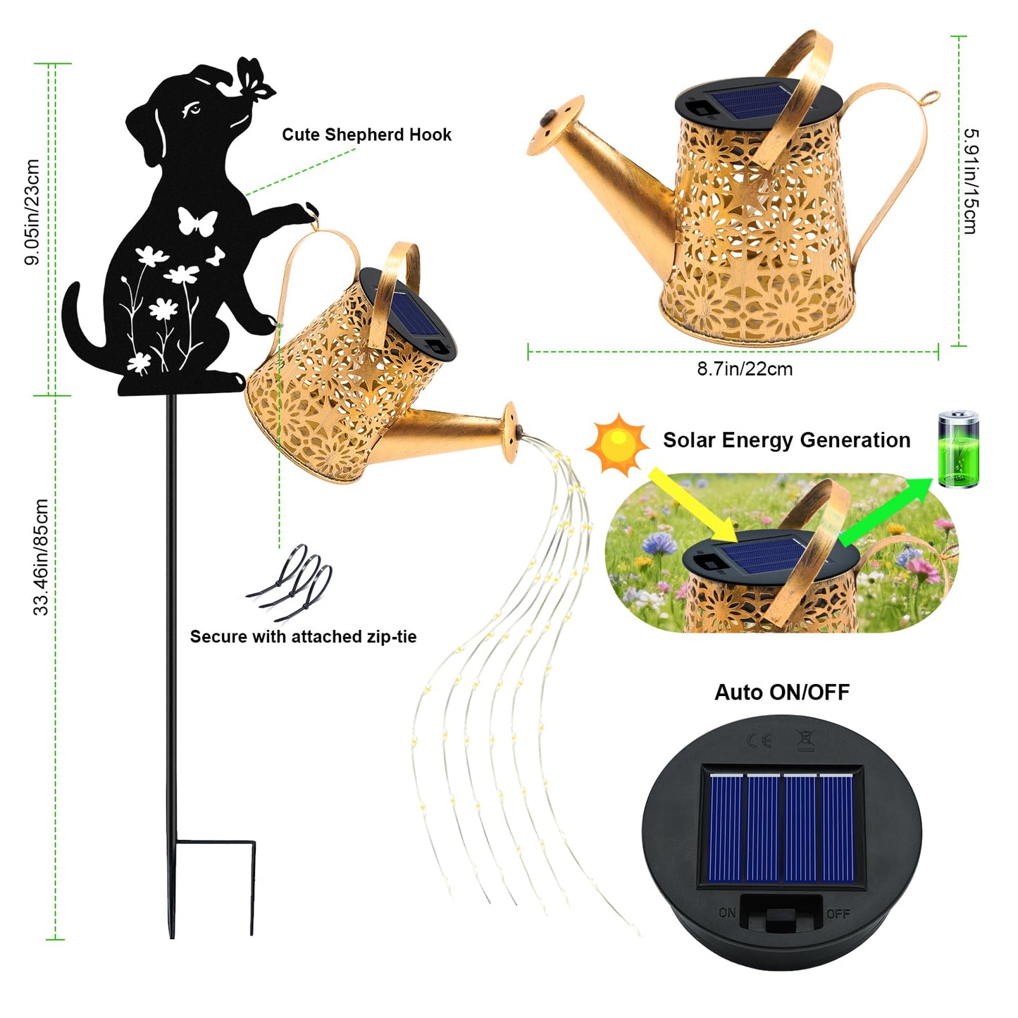 Solar Watering Can Lights  Dog Hanging Lantern Solar Lights Outdoor  Dog Lover Gifts For Mom Women Birthday MotherS Day Christmas  Waterproof Garden Decor Outside Patio Yard Pathway Backyard