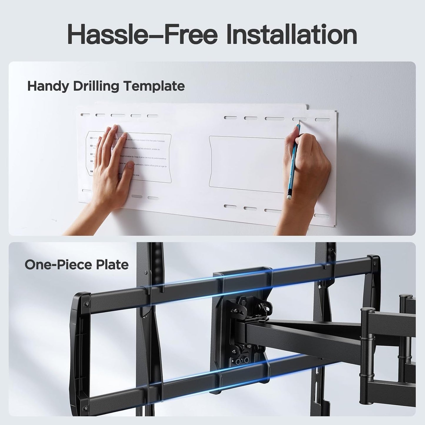 PERLESMITH Full Motion TV Wall Mount for 50”-90” TVs up to 165lbs, TV Mount Bracket with Dual Articulating Arms Swivel Tilt Extension, Max VESA 800x400mm, Fits 16”18” to 24" Studs, PSXFK1