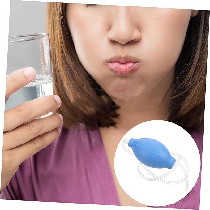 Oral Muscle Trainer Tongue Exerciser for Dysphagia Rehabilitation Blue Long Tube Swallowing Training Tool Suitable for Speech Therapy and Muscle Strengthening