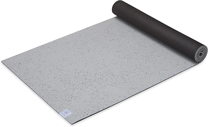 Gaiam Recycled Hybrid Reversible Workout Mat, 24” W x 68” L (Black), 6mm Thick Yoga Mat, Made with 90% GRS Certified Recyc...