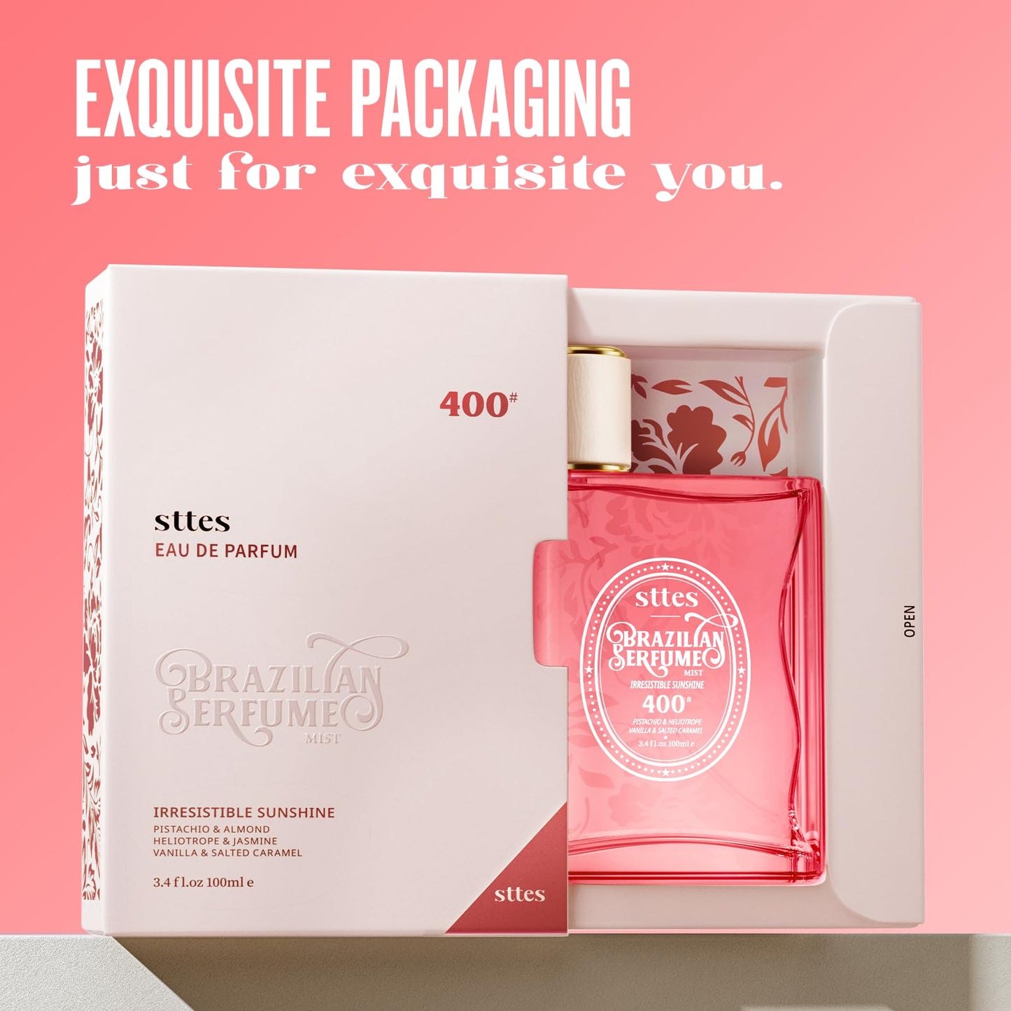 Sttes Perfume 400# (June Flower Fruit) - Eau de Perfume 100ml (3.4fl oz) Flower Fruit Gourmet Tune (Vanilla + Plum + Jasmine + Woody Tone)