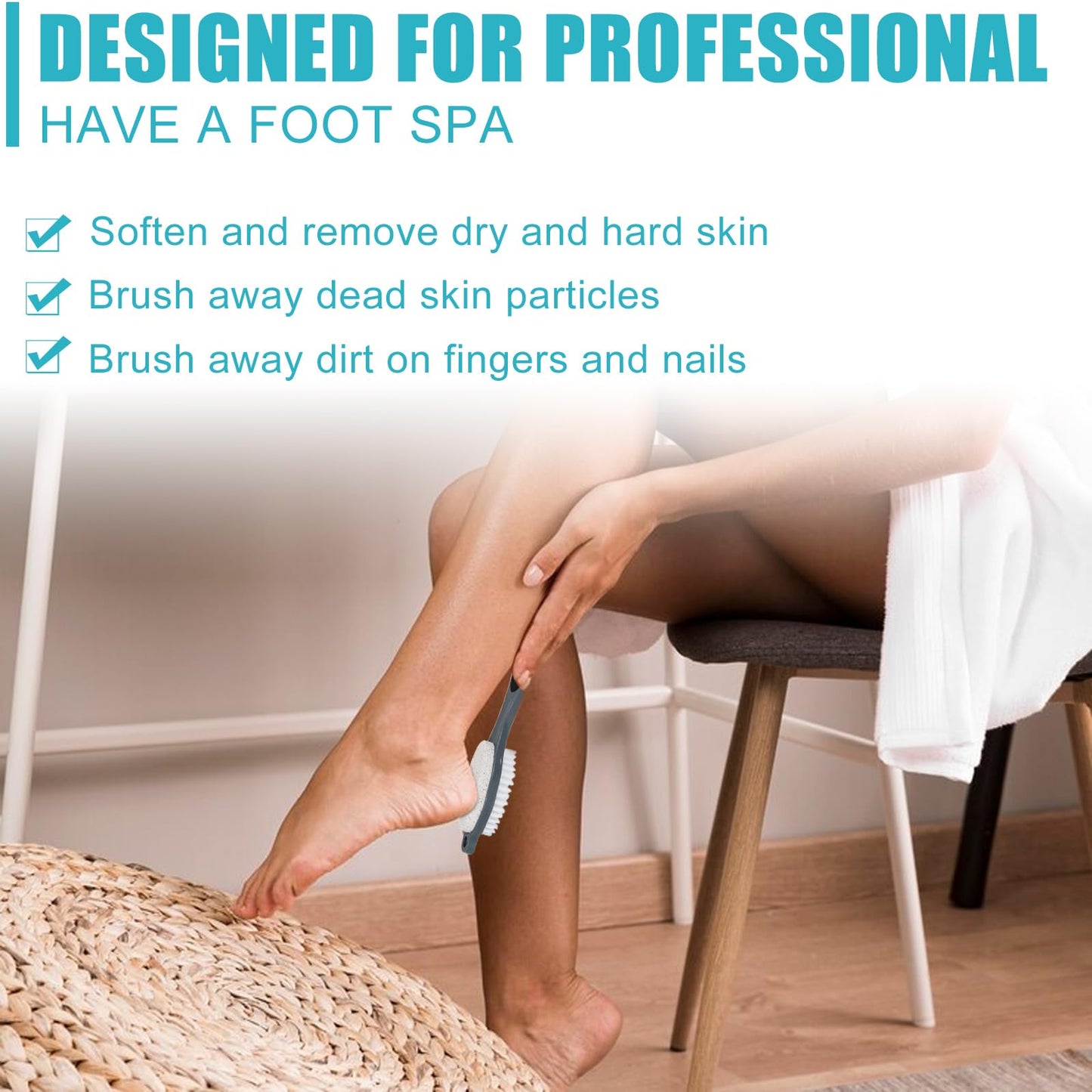 Yclin Foot File Callus Remover-3 Pcs 4 in 1 Foot Scrubber Dead Skin Remover for Feet,Pumice Stone, Foot Rasp and Sand Paper for