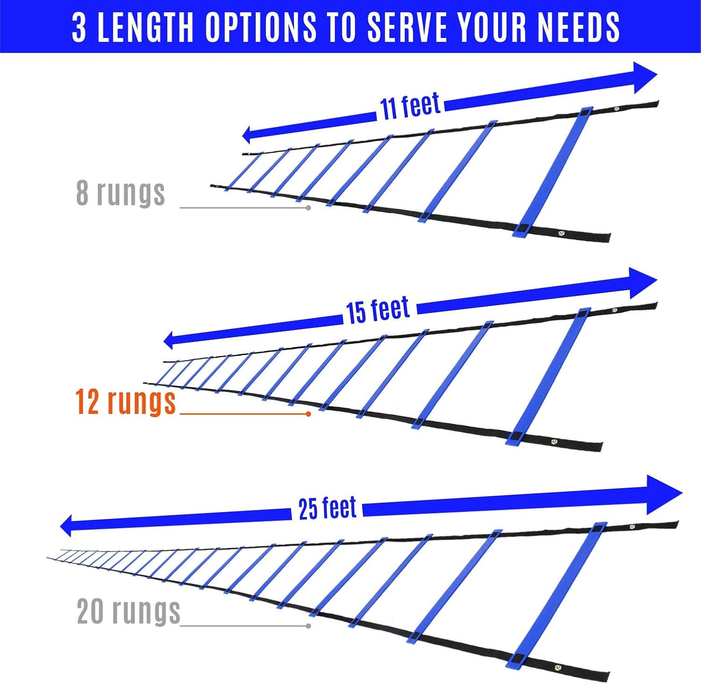 Yes4All Agility Ladder Speed Training Equipment, Adjustable Football Ladder for All Ages with Carry Bag, Durable, Portable, Multiple Colors & Rungs