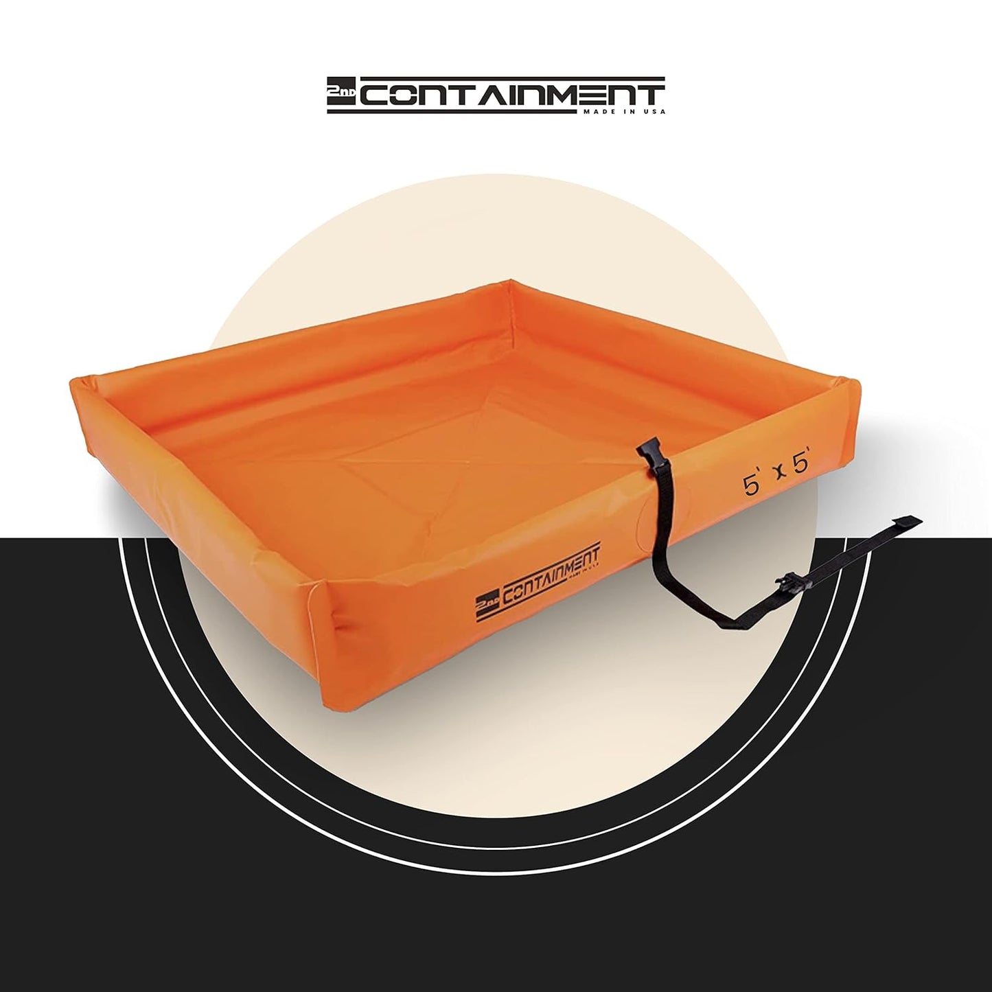 5 ft x 5 ft - 2nd Containment Spill Containment Berm - PVC Orange Made in U.S.A.