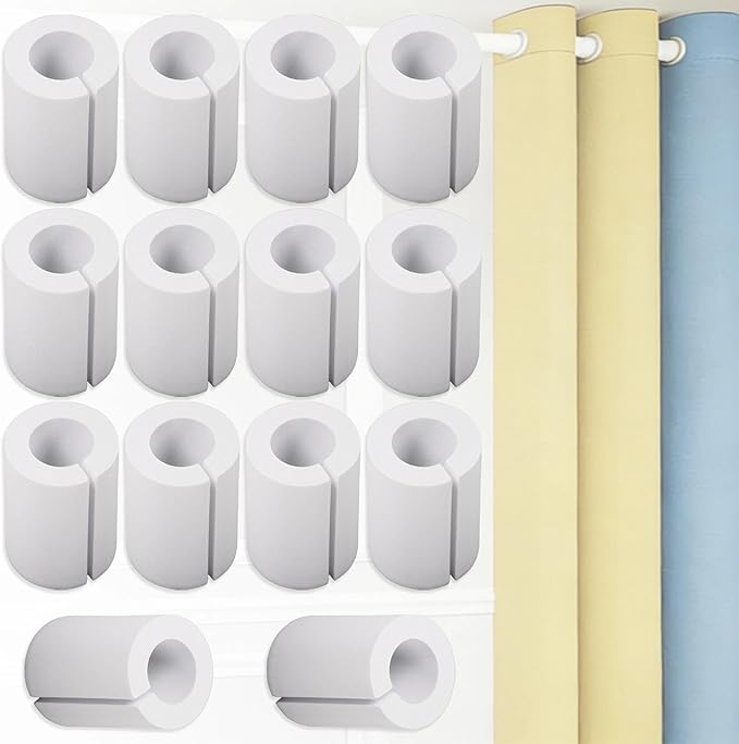 Yudylg 14 Pack Curtain Spacers EVA Foam Rollers – 85 mm White Curtain Shaper for Drapes, Snap-Fit Uniform Spacing Design f...
