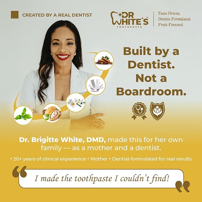 Dr. White’s Fluoride-Free nHA Toothpaste 2-Pack; Dentist-Formulated, Nano Hydroxyapatite + Xylitol, Sensitivity Relief Complex™, Mint-Free, Enamel Safe, Swallow-Safe (3.5 Oz, Pure Pineapple)