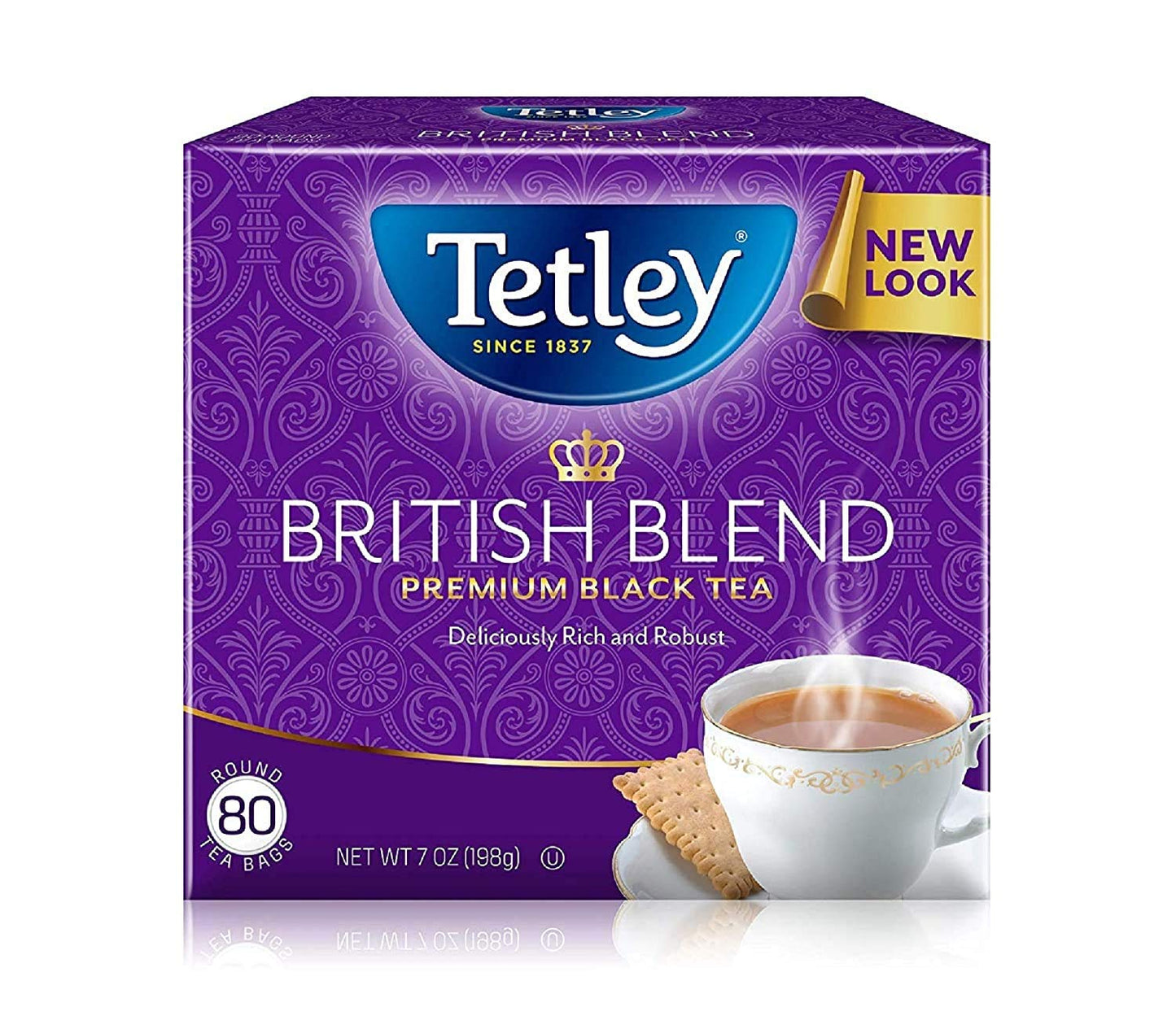 Tetley British Blend enhanced Black Tea  80 Teabags (Pack of 4)