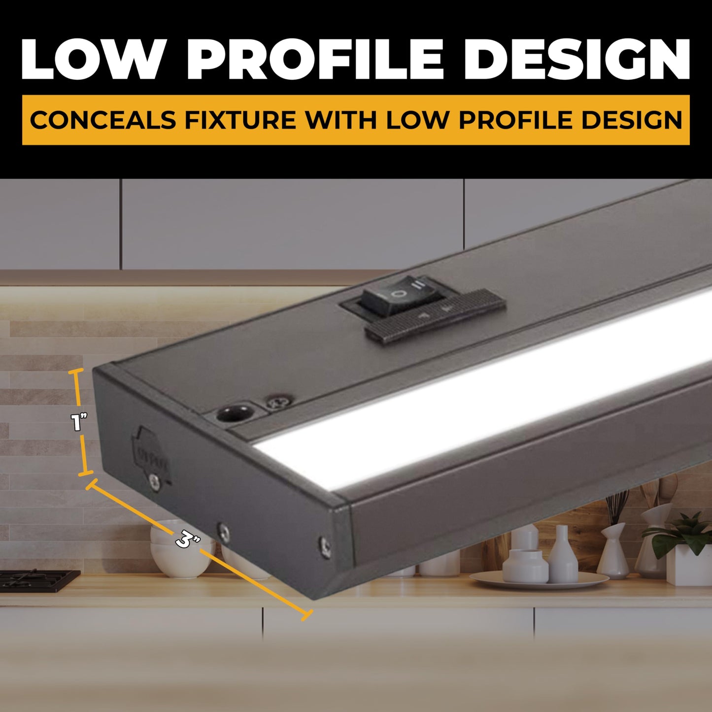 NSL LED Under Cabinet Lighting, Dimmable, 3 Color Temperatures, 12 Inch, Bronze Finish, Model LTSPRO-12-BZ