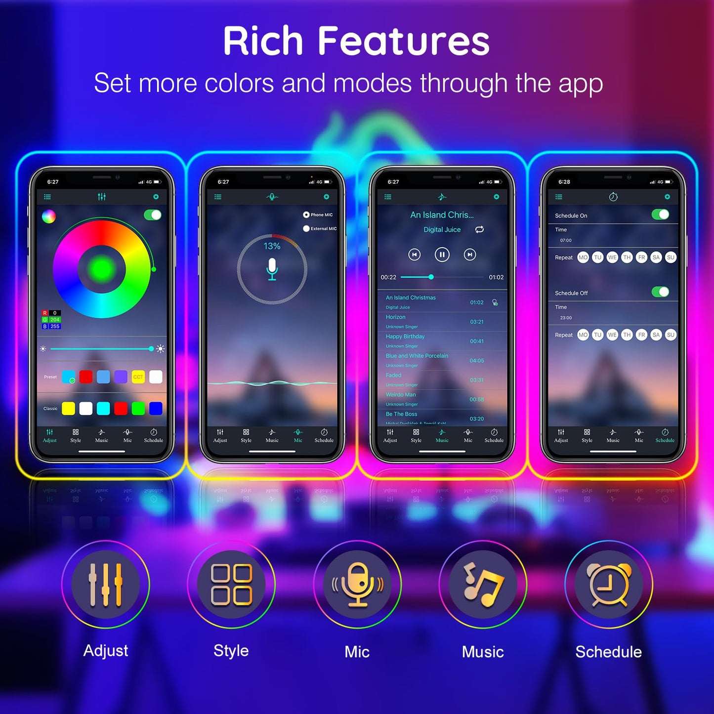 150Ft Led Rope Lights, Flexible Neon Lights Control with App/Remote, Multiple Modes, IP65 Outdoor RGB Waterproof, Music Sync Gaming Light Strip for Bedroom Decor