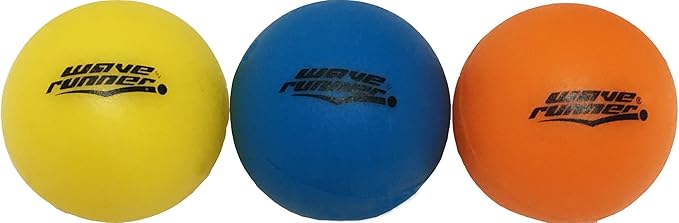 Wave Runner Low Resilient PVC Balls Great for Beach Ball Tennis Matkot Kadima Paddle Replacement Balls Set of 3 Colors Mea...