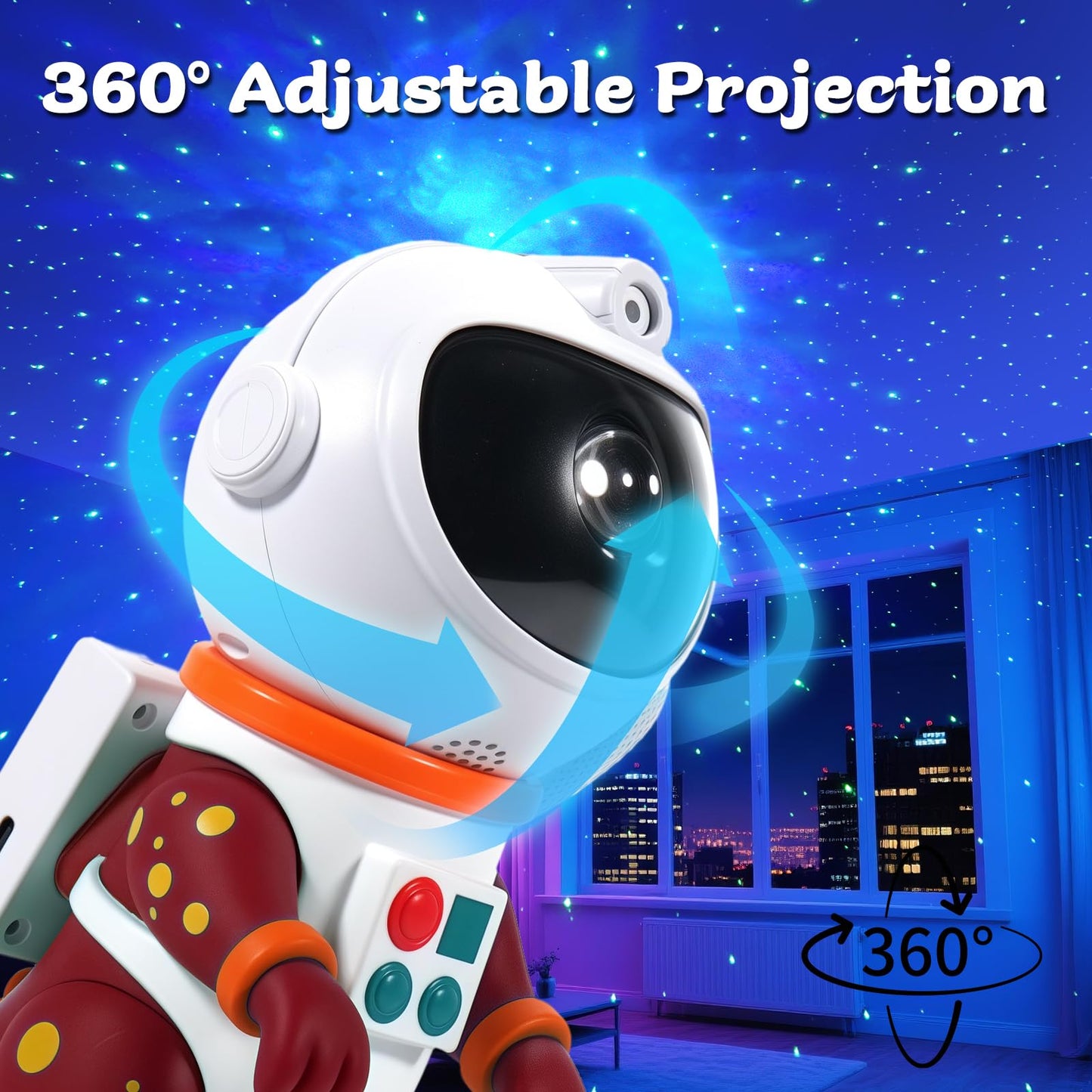 Lovme Galaxy Star Projection Night Light  Dinosaur Astronaut Space Projector With 8 Modes Starry Nebula Effects  Timer & Remote Control  Bedroom Ceiling Decor For Kids  Christmas Birthday Gift(Red)