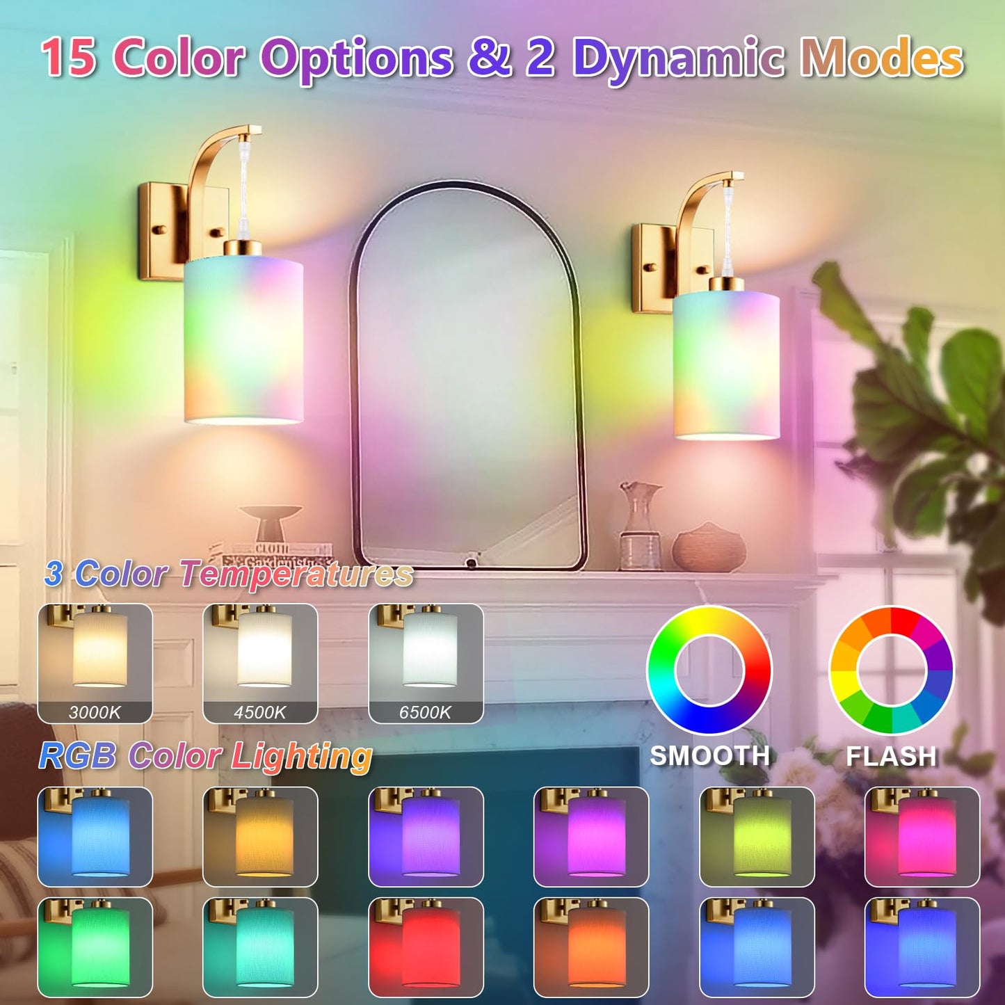 CNOIJUTS Battery Operated Wall Sconces Set of 2, Brass Gold, Rechargeable with Remote & Bulbs, Dimmable, Model W250301RC