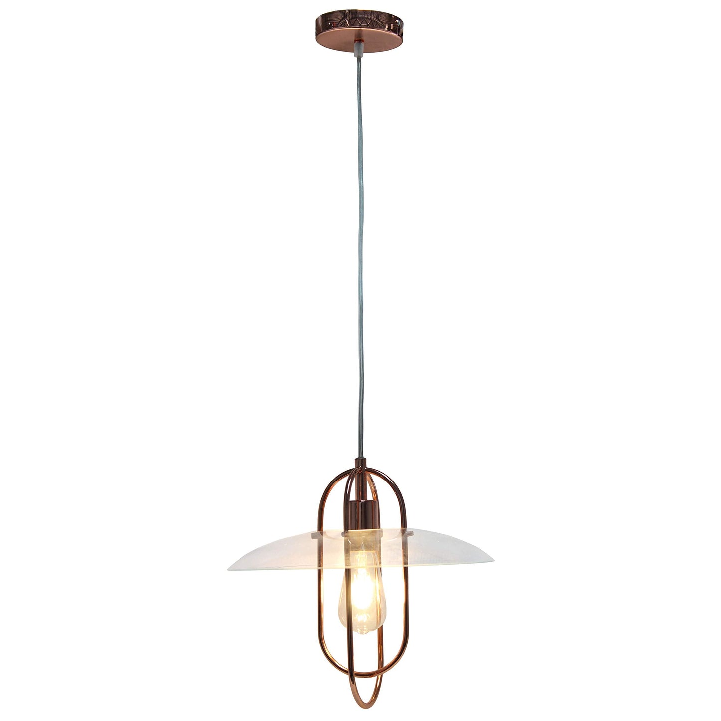 Simple Designs PT1008-RGD Modern Pendant Light, Iron, Rose Gold