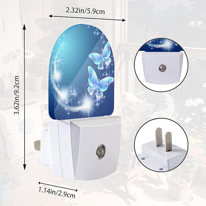 Butterfly Night Light,Night Lights Plug into Wall with Dusk to Dawn Sensor,Lamp for Bedroom Bathroom Hallway Nightlight for Women Girls