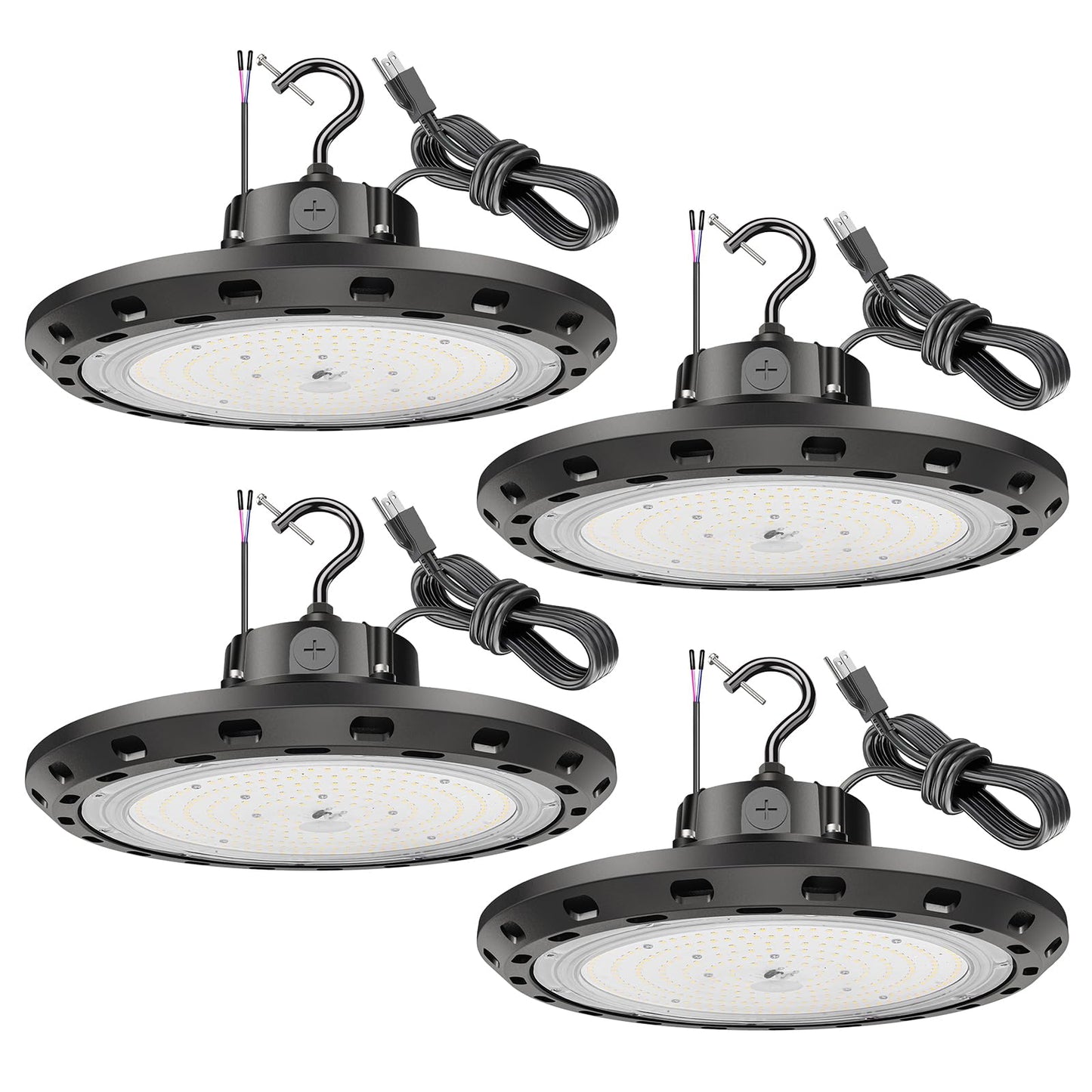 BFT UFO LED High Bay Light 300W 45000LM Dimmable Black 4Pack Model BFT-UFO-300WJ