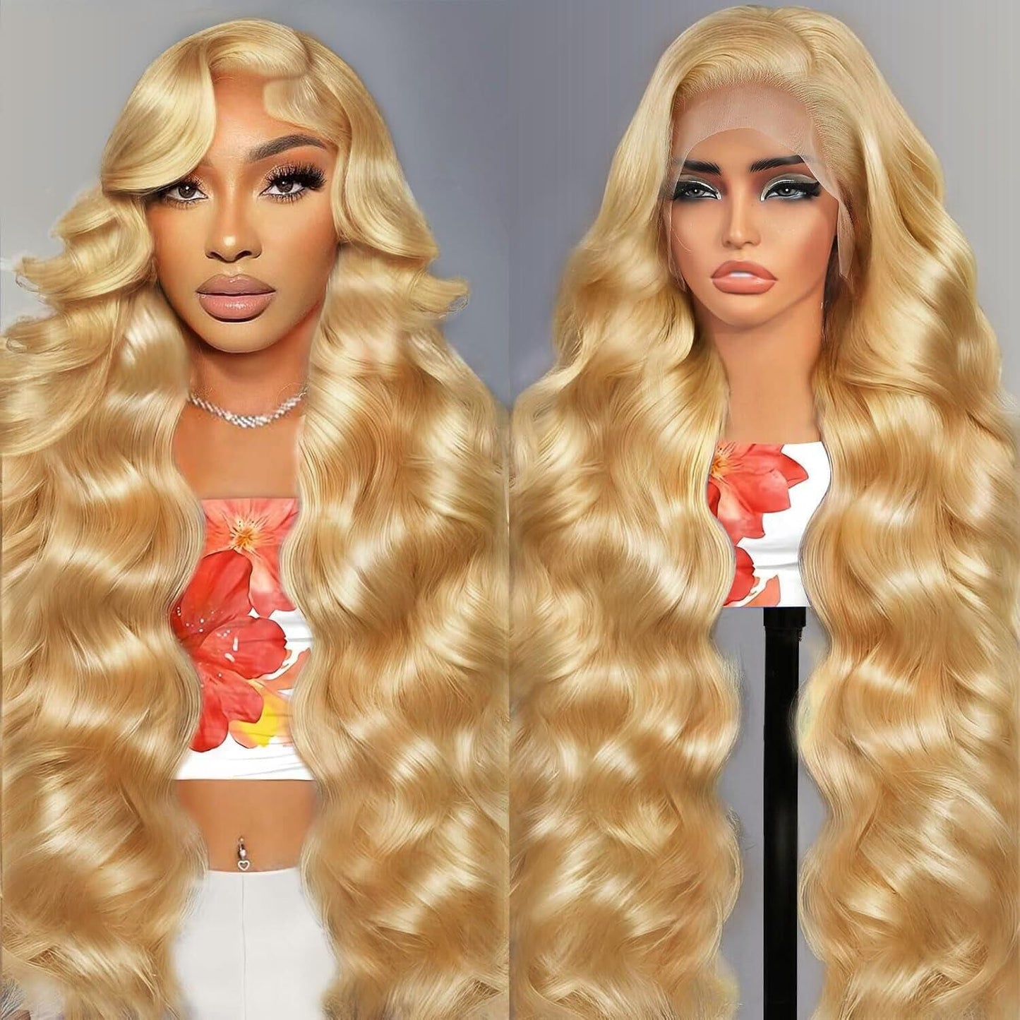 Shciyair 28 Inch Honey Blonde Wig Human Hair 200 Density 13x4 Body Wave HD Lace Front Wigs Human Hair Pre Plucked Blonde Wig Hum