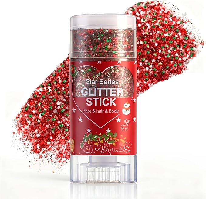 Christmas Body Glitter Stick,Face Hair Glitter for Kids Women Makeup,Waterproof Christmas Hair Accessories,Singer Concert ...