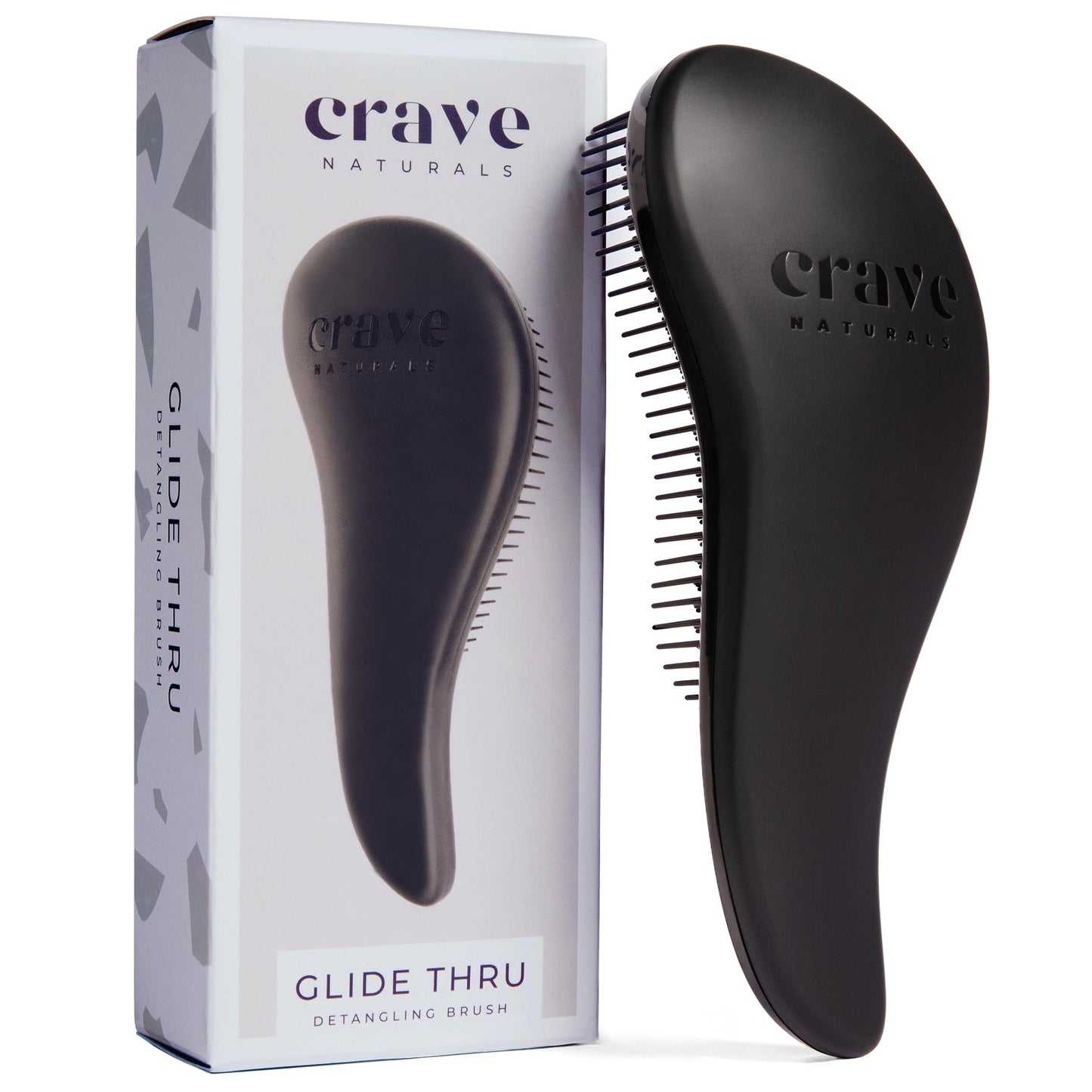 Crave Naturals Glide Thru Detangling Brush, Detangler Brush for Curly, Straight, Wet and Dry Hair Comb for Adults and Kids, Hair