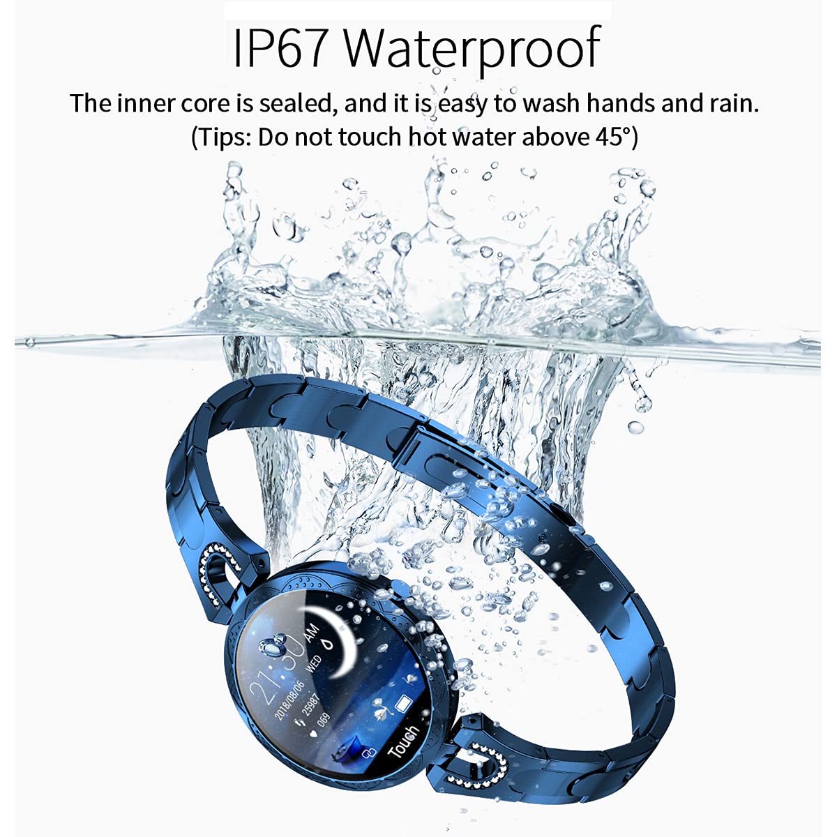 Thafikzi Smartwatch for Women Compatible for Android/iOS Phones. Health and Fitness Tracker with Heart Rate Blood Pressure Bluetooth Remote Photography Female Menstrual Cycle