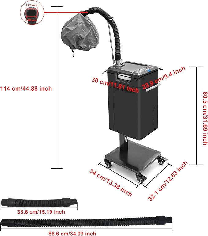 Hair Steamer Micro Mist Scalp Detoxify for Hair Wash Reclining Chair Bed Attachment Professional Hair Care for Salon SPA Barber Shop Fully Metal Meterial Elitzia ET1940