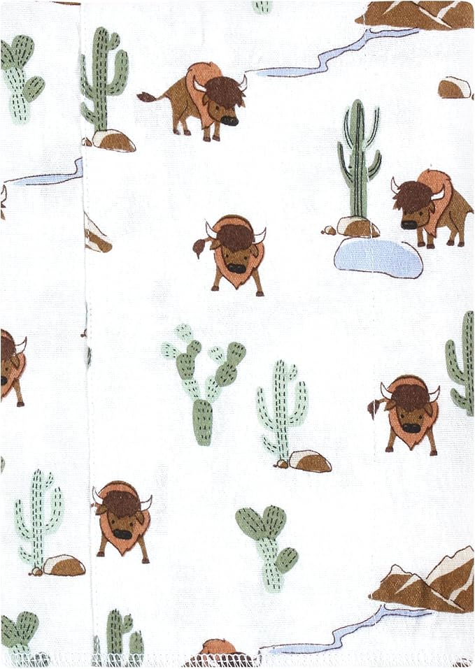 Luvable Friends Hudson Baby Flannel Burp Cloths 4pk, Forest Trail