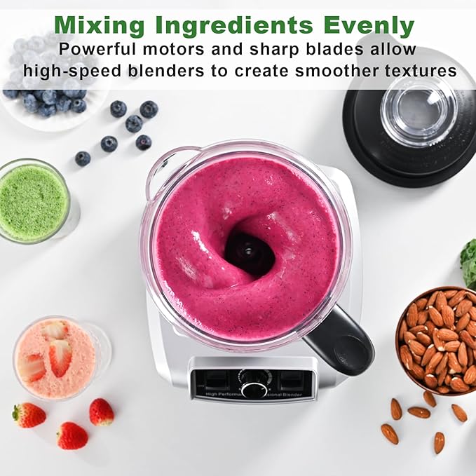 Powerful Blender for Kitchen 1500W, 68 Oz Large Capacity Countertop Blender for Smoothie with Stainless Steel Blades, BPA Free, Frozen Drinks, Ice Crush, Protein Shakes (Silver)