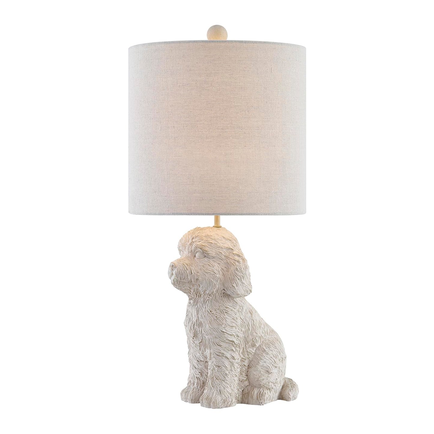 Crestview Collection Resin Table Lamp, 24in Golden Doodle Design, White Linen Shade, Model EVCBAVP2176