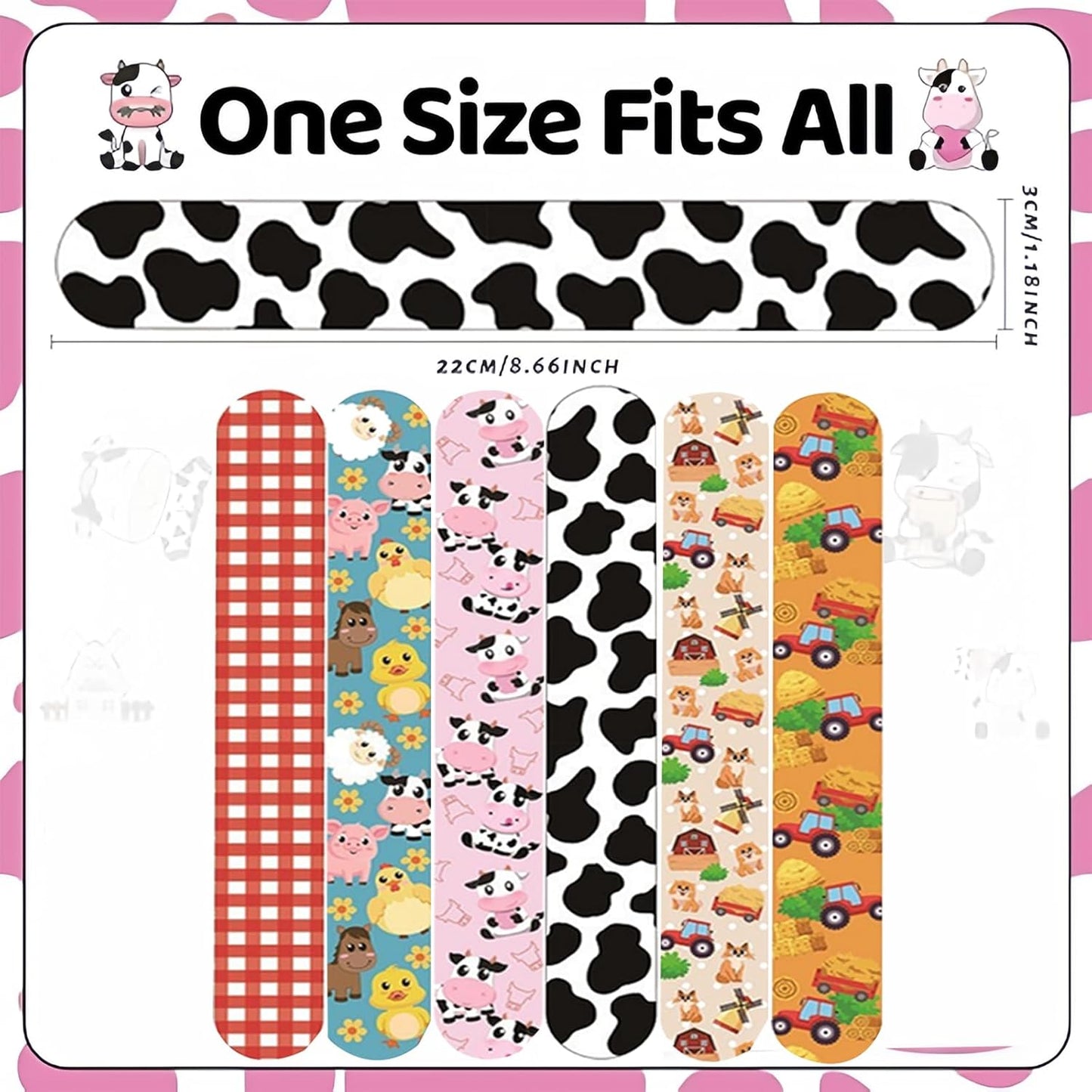 74PCS Farm Animals Party Favor 50PCS Barnyard Party Stickers&24PCS Slap Bracelets Farm Animals Birthday Supplies Team Gift Fillers School Classroom games Rewards Supplies