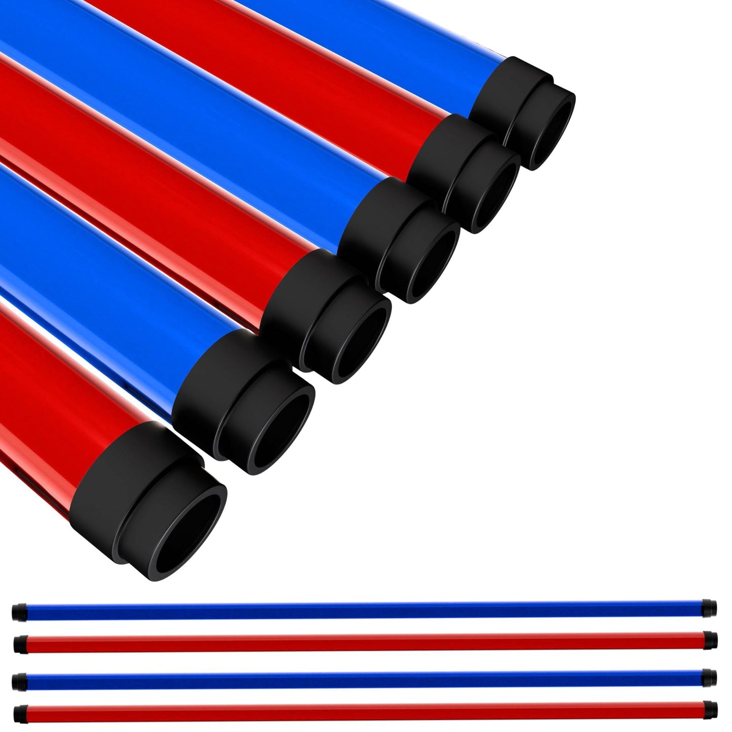 Kastlite T8 Fluorescent Light Tube Guard With End Caps  46-3/8 Fluorescent Light Diffuser Covers/Safety Sleeves  4Th Of July Red/Blue Protective Plastic Covering/Lighting Accessory  Pack Of 6